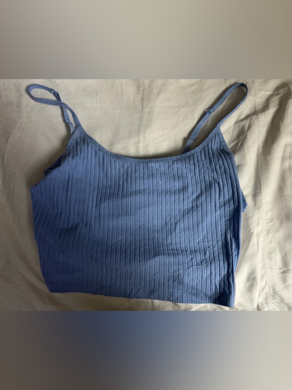Old Navy Blue Ribbed Cropped Tank Top